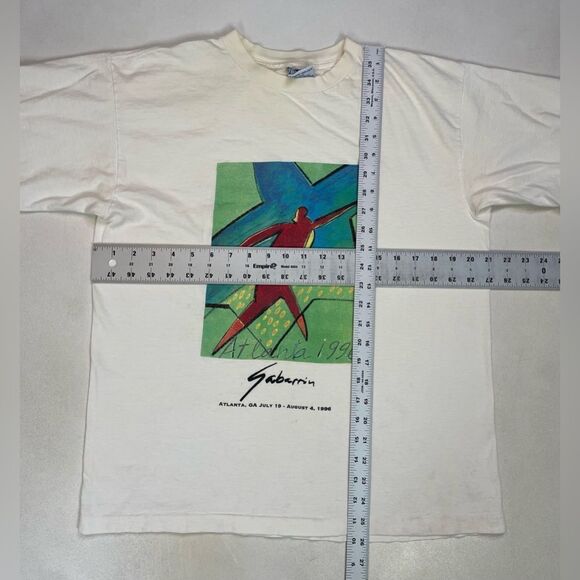 VINTAGE Cristobal Gabarron Art Atlanta 1996 T-shirt Men Large 90s Single Stitch - Picture 9 of 9